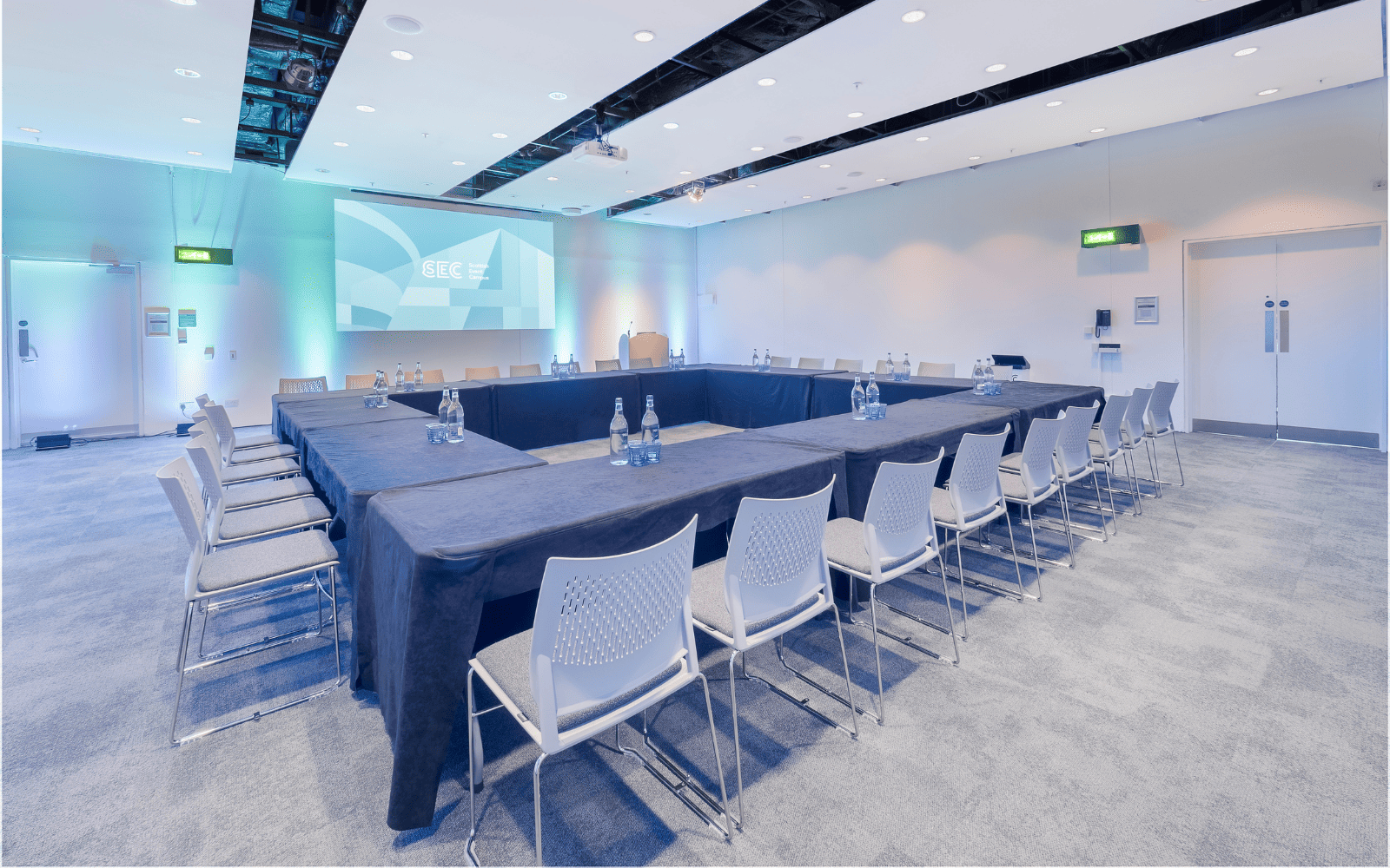 Boisdale room set out with boardroom seating