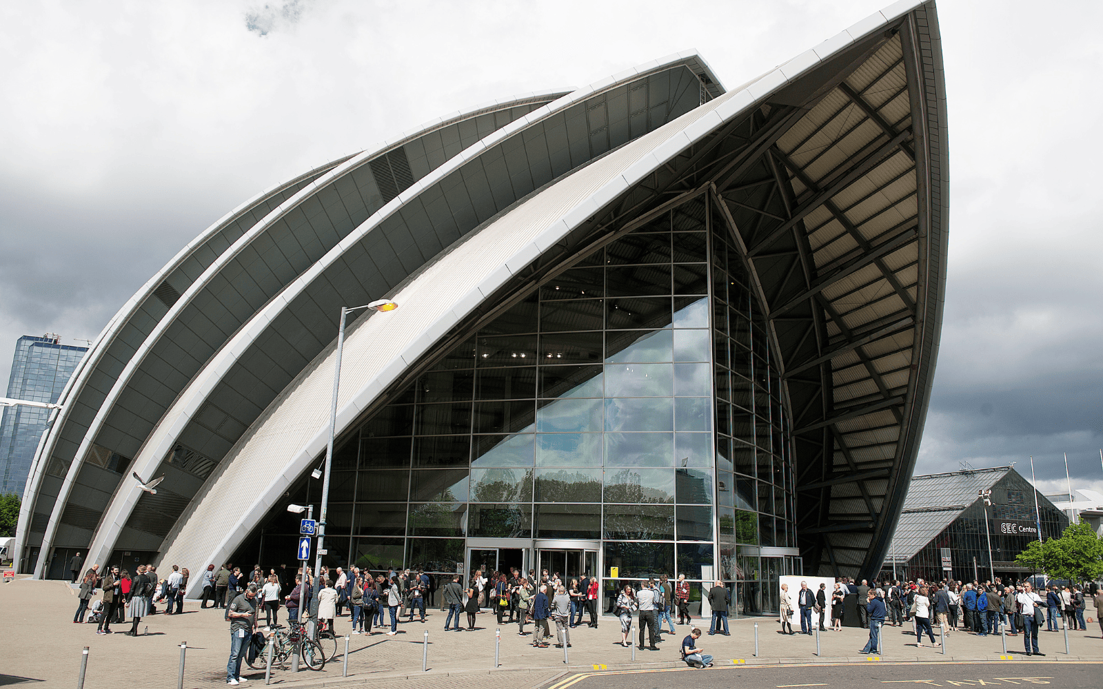 External Image of the front of the SEC Armadillo with many people walking outside