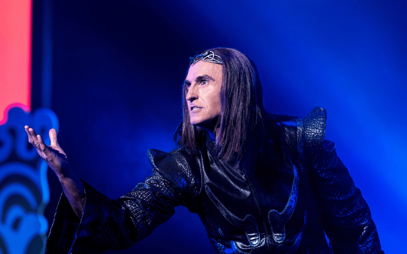 Villain in pantomime on stage