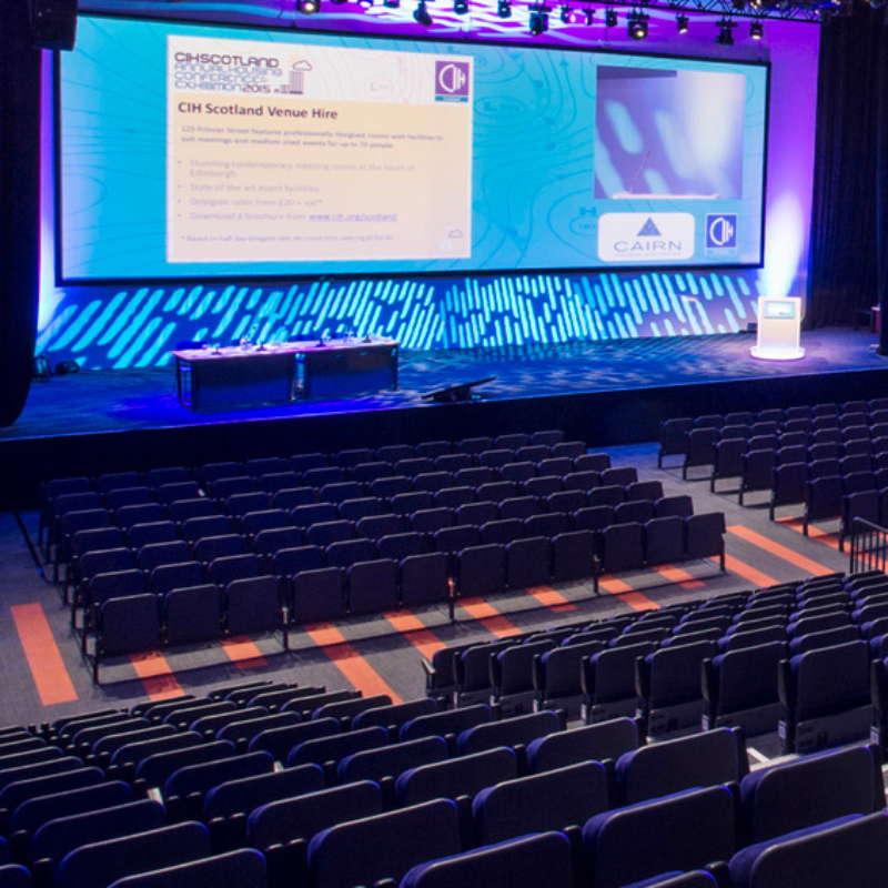 lomond auditorium set up in theatre seating for a conference