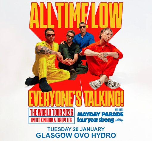 All Time Low tour artwork with image of the band. 