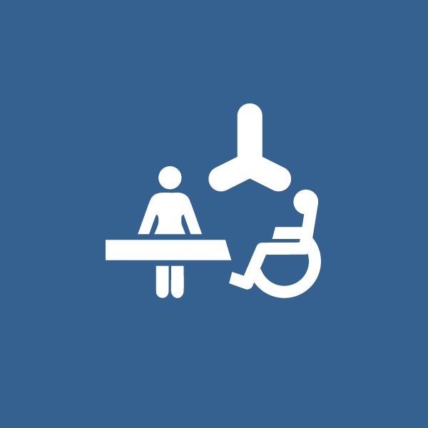 Changing places logo on blue background.