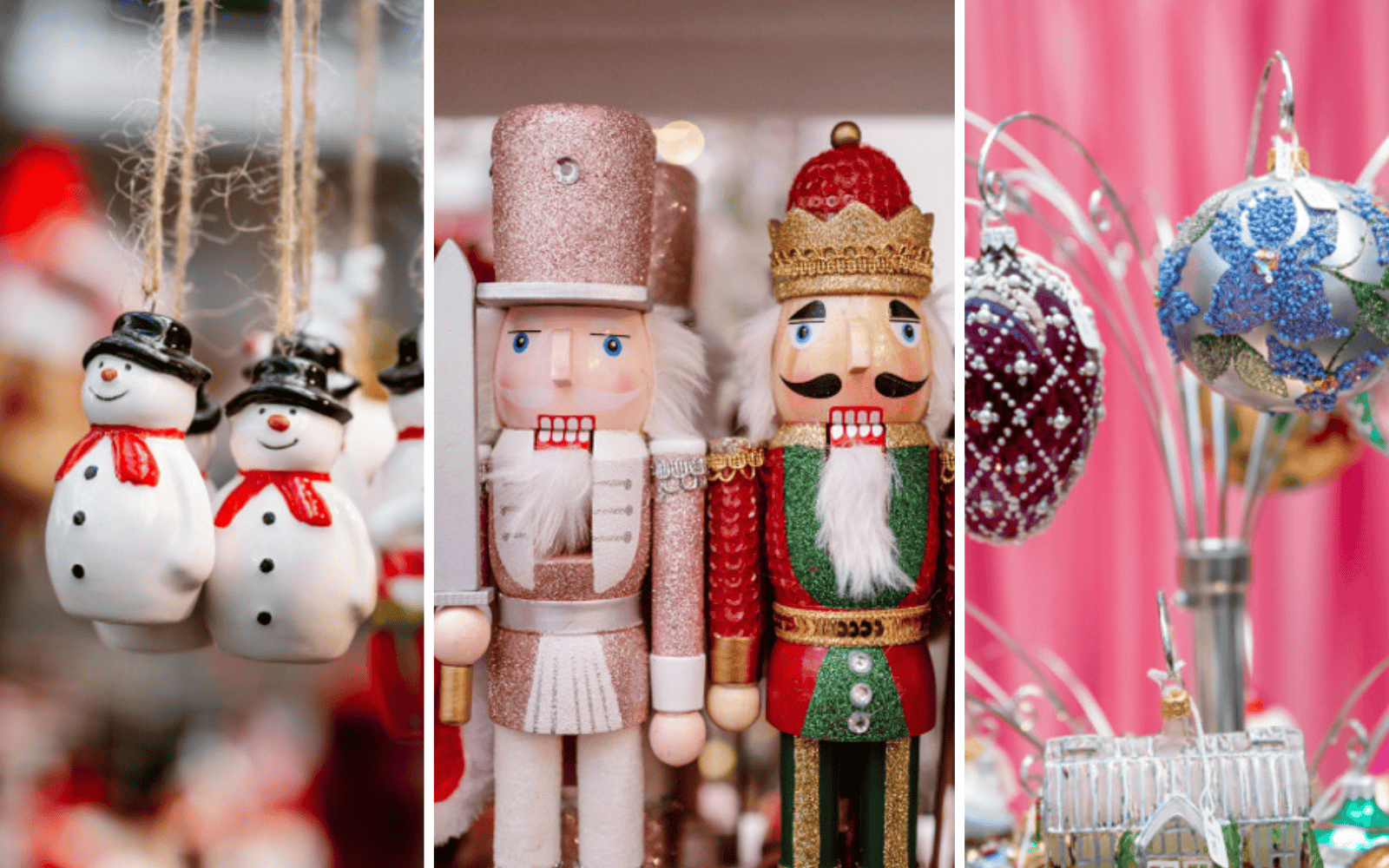 Christmas decorations being displayed at Country Living Fair.