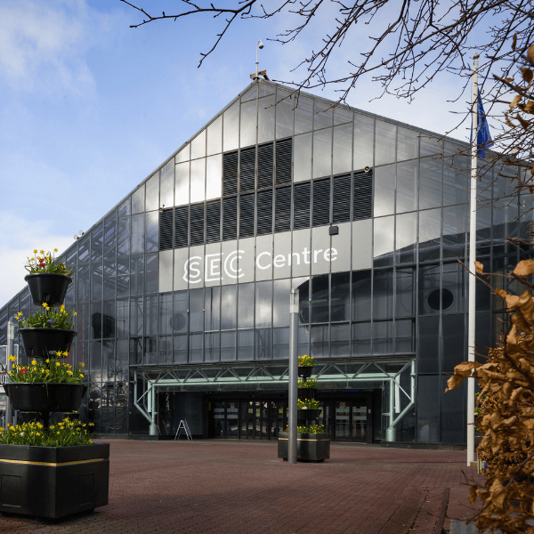The entrance to the SEC Centre. 