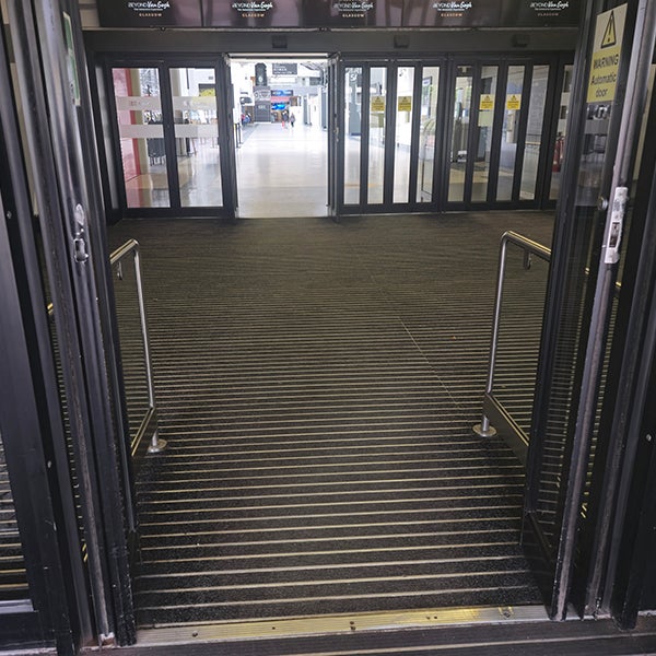 Accessible doors to the SEC Centre.