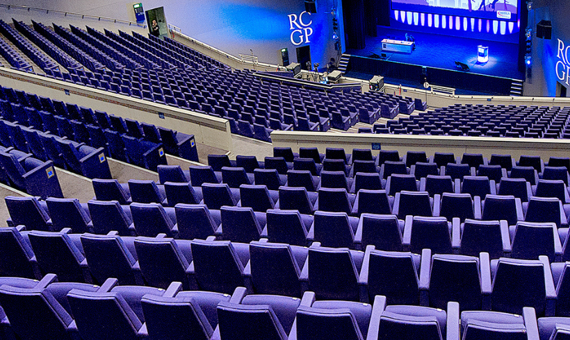 Inside the Clyde Auditorium from seats towards the back looking to the stage