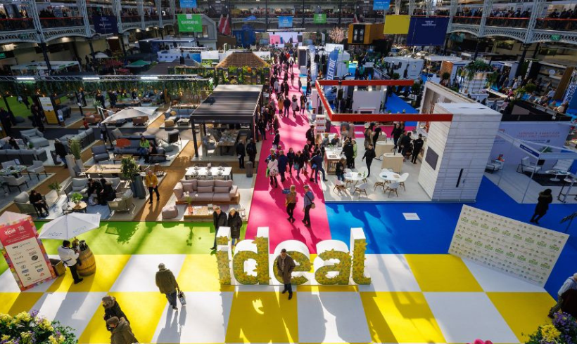 Birdseye view of the Ideal Home Show.